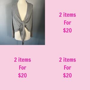 3/$30 Womens Gray Hello Nite! Front Tie Wide Sleeves Sweater Cardigan Size Small